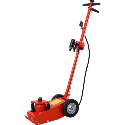 22 Ton Hydraulic Floor Jack Air-Operated Axle Bottle Jack With 4 Extension Saddle Set Built-in Wheels, Red