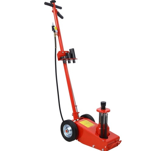 22 Ton Hydraulic Floor Jack Air-Operated Axle Bottle Jack With  4  Extension Saddle Set Built-in Wheels, Red