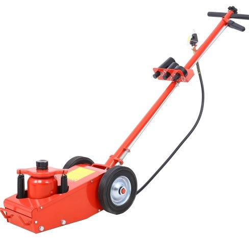 22 Ton Hydraulic Floor Jack Air-Operated Axle Bottle Jack With  4  Extension Saddle Set Built-in Wheels, Red